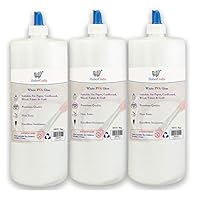 PVA Glue Washable Child Safe (1 Litre) - Adhesive for Arts and Crafts, School, Kids - Non-Toxic, Dries Clear, Eco Spreader Lid (3 Bottles)