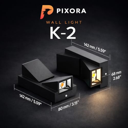 Image of Waterproof Up Down Led Wall Lamp,K Model Aluminium IP65 Body 1+1 Ray, Warm White, Indoor /Outdoor Decorative Wall Sconce Light (K-2)