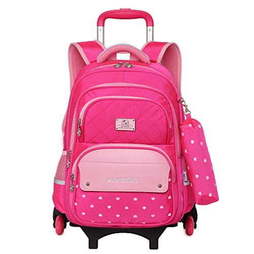 Preisvergleich Produktbild PROTAURI Jungen Mädchen Trolley Rucksack Schultasche - Kinder Rollen Rucksack Daypacks Kindergepäck Reisegepäck Handgepäck Kinderkoffer Tasche Wasserdicht Reisekoffer mit 6 Räder