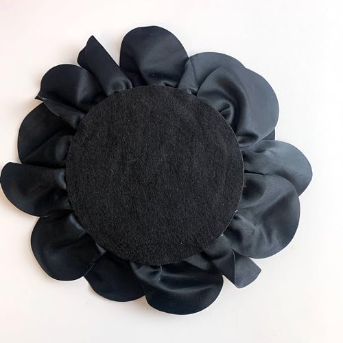 Image of Heyiwell Large Satin Fabric flower for Brooch Pin Wedding Party Dance Dress Suit Clothes Head Hair Accessories DIY Decor 9.45 inchInch