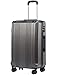 Coolife Luggage Suitcase PC+ABS with TSA Lock Spinner Carry on Hardshell Lightweight 20in 24in 28in (grey, L(28IN))