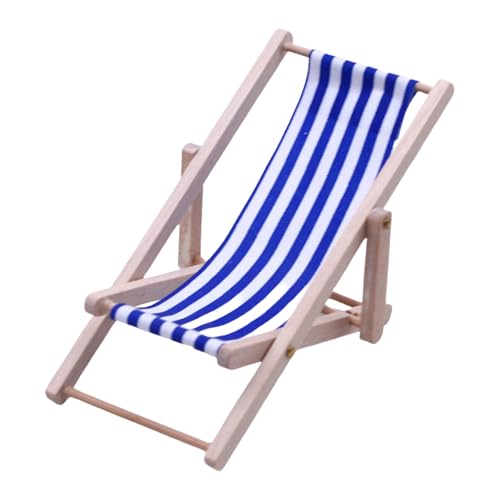 ビーチチェア ミニチュア ディスプレイ 1:12 スケール ドールハウス用 ロールプレイやディスプレイに最適 リアルな木製家具 ミニチュア家具セット