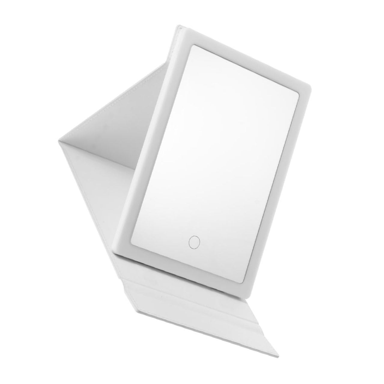 Miroir LED de bureau pliable à lumière blanche pour un maquillage précis