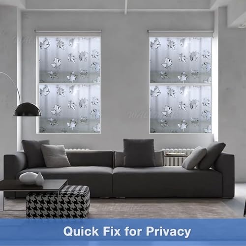 Image of WALLMATE Self Adhesive Window Film Frosted 3D Glass Door Window Frosted Film for Home /Office /Bathroom & Living Room Multicolor Frosted Film (16 x 120 Inch, Mapple Flower)