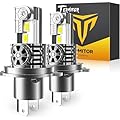 Termitor Upgraded H4/9003/HB2 Bulbs, 50,000LM 10X Super Bright, 1:1 Mini Size 6500K Cool White IP68 Waterproof Automotive Replacement H4 9003 Fog Lights, Quick Installation, Pack of 2