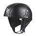 Leather Motorcycle Helmet Vintage Half Helmet Cruiser Scooter Touring Moto Helmet DOT Sun Shield Lens