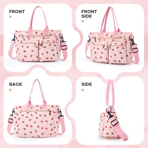 Corduroy Tote Bag for Women, Crossbody Bags, Mutil Pockets Handbag Tote Bag for Travel, Work3