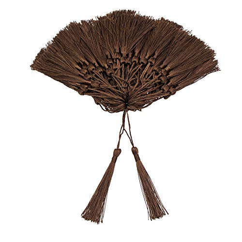 Image of VAPKER 100 Dark Chocolate Tassels 13cm /5-Inch Silky Handmade Soft Tassels with 2-Inch Cord Loop for DIY Projects, Bookmarks, Jewelry Making