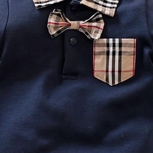 Image of Hopscotch Boys Cotton Checkered Full-Sleeve Romper in Blue Color