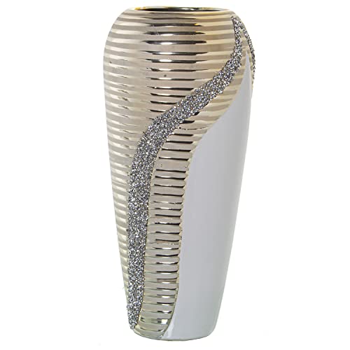 Vase céramique blanc et champagne à offrir pour mariage