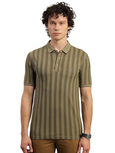 Image of Lux Nitro Men's Striped Polo T-Shirt | Cotton Blend Half Sleeve Collared T-Shirt for Man | Regular Fit Casual Wear