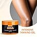 Roseye Intensive Tanning Gel Buildable Natural Glow with Carrot Extract, Coconut Oil Vitamin E Non-Greasy Fast-Absorbing Formula for All Skin Types - 5.8 FL OZ