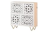 Blanco / Dorado Adda Home Joyero, Madera, Blanco/Dorado, 30X7X30 CM