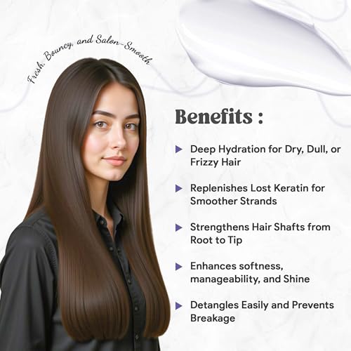 Image of LA'BANGERRY Keratin Protein Conditioner - Strengthening & Repair Formula for Damaged, Dry & Frizzy Hair | Smooth, Soft & Nourished Hair Care - 250ml (Pack of 2)