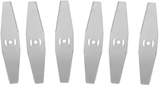 Conjunto de 6 Lâminas de Metal para Cortador de Grama, Cor Cinza