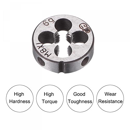 Die Stock M8 x 1 y terraja redonda de 25 mm para roscado manual uxcell 4