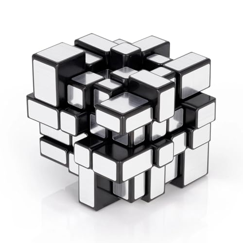 Image of SengSo Mirror 4x4 Shape Mod Speed Cube | Silver Finish | World's First Mass-Produced 4x4x4 Mirror Cube, Shape-Shifting Logic Puzzle for Advanced Solvers, Silver