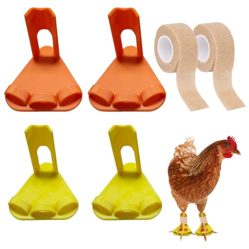 Falnvita 4 Pack Chicken Splint Chicken Leg Splint with Toe Separator for Hen Broken Feet Curled Toes Roosters in Growing Stages, Chicken Leg clamp Bumble Foot Treatment