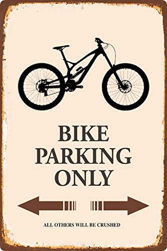 Blechschild 20x30cm gewölbt Bike Parking Only Mountain Bike Deko Geschenk Schild
