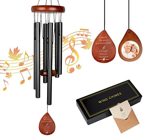 Wind Chimes for Outside - Memorial Wind Chimes for Loss of Loved One, Memorial Gifts Sympathy Gift in Memory of Loved One, 32" Wooden Sympathy Wind Chimes for Patio Garden Decor