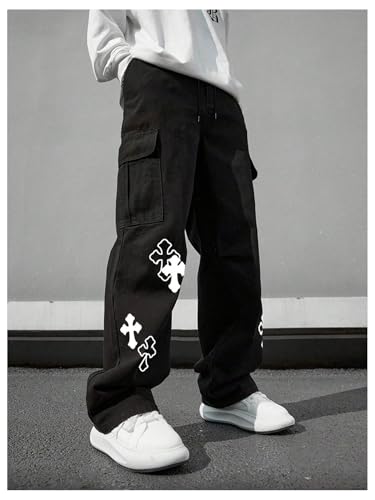 SOLY HUX Men's Y2k Gothic Straight Leg Baggy Cargo Pants with Pocket Hip Hop Outfit Streetwear4