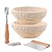 DOYOLLA 1pcs 8.5" Round Banneton Brotform Bread Dough Proofing Rising Rattan Basket & Liner