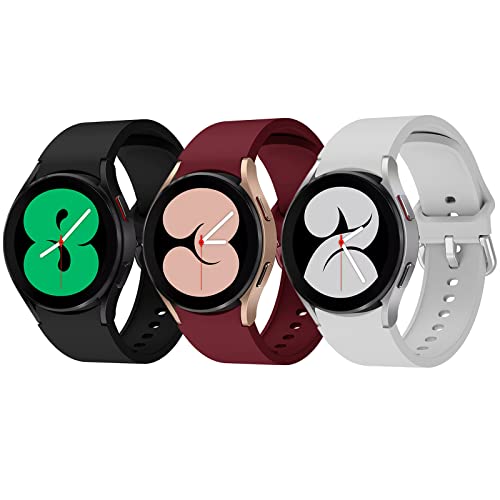 Galaxy Watch 4 Armband, Keine Lücke Armband Kompatibel mit Samsung Galaxy Watch 4 40mm/44mm, Galaxy Watch 5 40mm/44mm, Galaxy Watch 4 Classic 42mm/46mm, Weiche Silikon Sport Armbänder für Herren Damen Cover