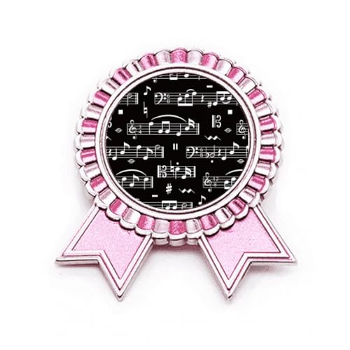 Broche notes de musique blanches en métal rose fixation solide veste