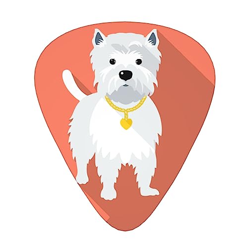 ギターピック 12枚 3種類の厚さ 漫画シュナウザー ゴールドのハート型チェーン ギターピックセット ピックケース 収納ボックス付き アコーステイクギター エレキギター ウクレレ マンドリン ベース バンジョー用 片面印刷 初心者用 ベース用ピック ギター