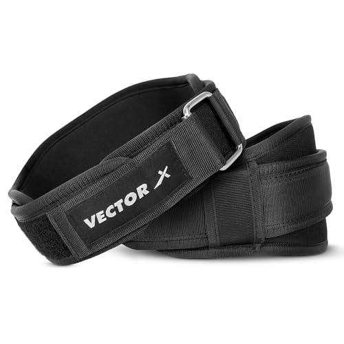 Image of Vector X Go Fit 6 Inch Weight Lifting Gym Belt Quick Locking Gym Belt Fitness Weightlifting Belt for Squats, Weightlifting and Strength Training (Black, Medium)