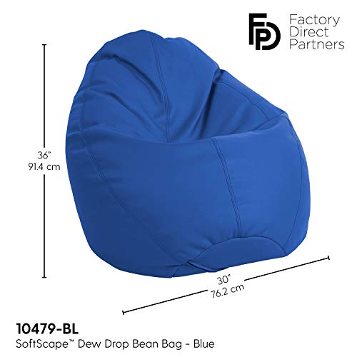 Factory Direct Partners 10479-Bl Softscape Dew Drop Bean Bag Chair With Supportive High-Back Design - Blue #TOP2