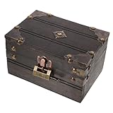 Solution de rangement polyvalente : idéale pour garder vos bijoux, petits jouets, bibelots et autres objets organisés, coffre au trésor rétro avec serrure, boîtes de rangement décoratives