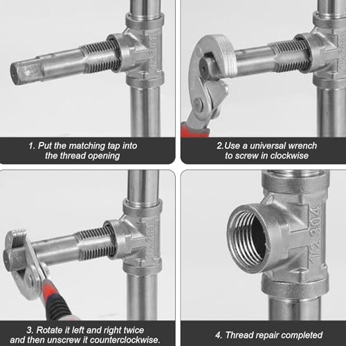 CHSEROK 2 Stück BSP-Gewindebohrer-Set mit Aufbewahrungsbox, 1/2 Zoll und 3/4 Zoll Innengewinde Rohrgewindebohrer, Gewindeschneider für Rohre, für Sanitärinstallationen, Mechanische Reparaturen, DIY