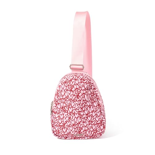 Baggallini Double Zip Mini Sling, Heart Print