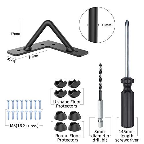 Funtopia Legs For Furniture Set Of 4, 2 Inch Short Heavy Duty Black Metal Hairpin Legs (800Lbs) For Sofa, Dresser, Night Stands, Cabinet, Tv Cabinets, Shoe Cabinets With Rubber Floor Protectors #TOP1