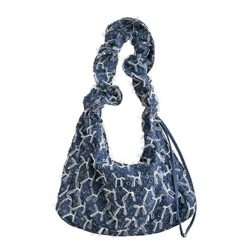 Sac à bandoulière avec poignée et grand volume style décontracté bleu