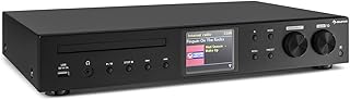 auna iTuner CD HiFi Receiver - CD Player, HiFi Sytsem with Internet Radio, CD-Player with FM Radio, DAB +, Many Connections, WiFi, Spotify Connect, USB, Colour Display, Remote Control, w/BT, Black