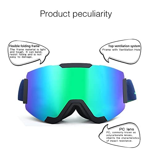 BATLAM Lunettes de Ski Anti-buée Haute définition Lunettes de motoneige d'hiver Sports de Plein air Lunettes de Ski de Patinage (Couleur : E, Taille : Taille Unique) (E One Size)