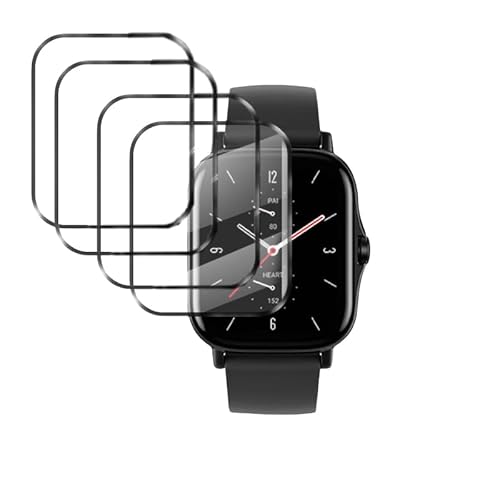 �y4���Z�b�g�zFor Amazfit Bip 5 Unity �t�B���� �ی�t�B���� Amazfit Bip 5 Unity �K���X�t�B���� PET�����f�ނ̗̍p 3D�ȖʃG�b�W�t���J�o�[�t�B���� �X�N���b�`�h�~ �������� Amazfit Bip 5 Un