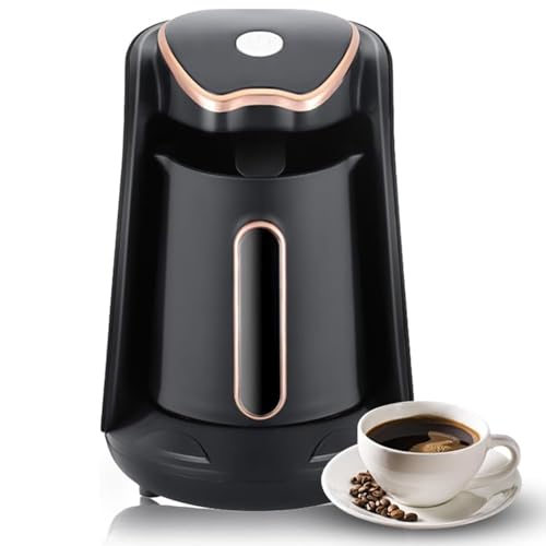 Saraele Electric Turkish Coffee Maker Machine with 250ml/1 Cup Coffee Pot Single Serve Espresso Maker 600W Heating Coffee Pot 5 Minute Quick Making with Induction -drip Function