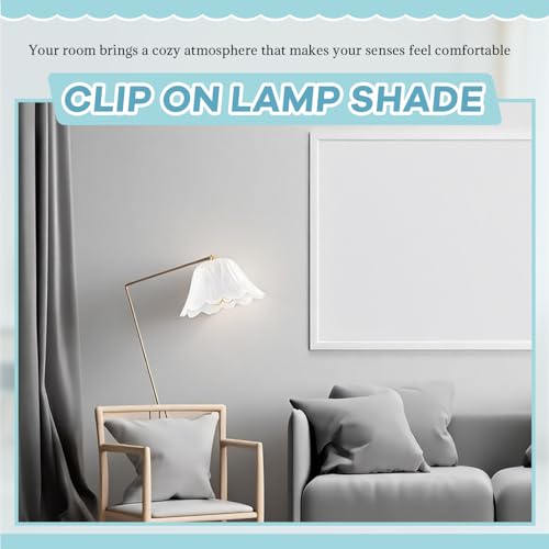 Image of Marsui 4 Pcs Clip on Dome Lamp Shade for A-type Bulb, 7 5 /8 inch Diameter x 4 1 /10 inch Height Ceiling Shade, Soft Glow Easy Clean Light Cover for Basement Hallway (Flower,Gold Clip)