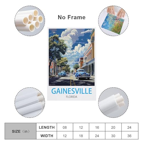 Affiche voyage vintage Gainesville Florida sur toile grand format 60x90 - 2