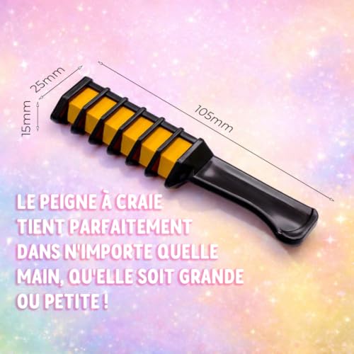 Craie pour Cheveux Enfant Halloween 10 Couleurs + 5 Élastiques Lavable – vue 5