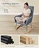 SONGMICS HOME Silla Mecedora, con Reposabrazos, Reclinable, Cubierta de Vellón, Marco de Acero, Patas de Madera de Caucho, Carga de 160 kg, para Dormitorio, Salón, Gris Pizarra LYY500G01 #4