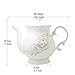 Jomop European Style Ceramic Flower Teapot Coffee Pot Water Pot Porcelain Gift Large 5.5 Cups (1, White)