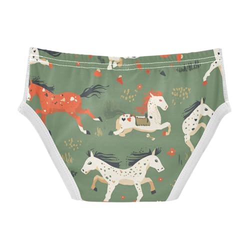 KLL Seamless Pattern Horse Flat Style Baby Boys Soft Boxer Briefs Cute Children Undies2
