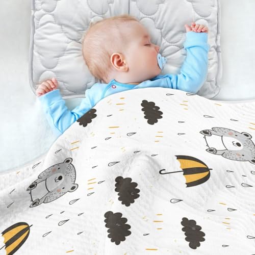 Custom Cute Animal Bear Pattern Swaddle Blanket Cozy customised Kitten Monogrammed Blankets for Girls or Boys 30x40in frazadas para4