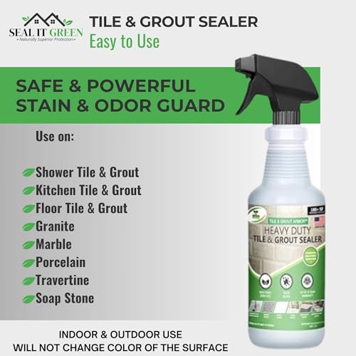 Image of Seal It Green Xtreme-Heavy Duty Pro Strength Grout Sealer. Non Toxic-VOC Free & Odorless.Seal Smarter. Incredible 100+ SF Coverage. Indoor Or Outdoor Use. Use The Sealant The Pros Use. Lasts For Years