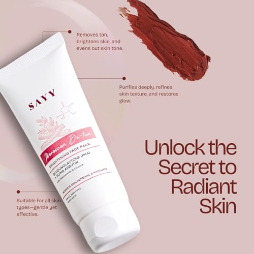 Image of SAYY Moroccan DeTan Brightening Face Pack for Advance Skin Renewal Radiance Clay Mask (3)