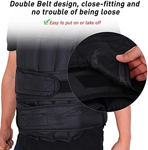 HOMCOM Men Or Women Waist Trainer Vest Adjustable Weighted w/ 38 Weight Bags Easy Use Cardio Running Fitness Black For Weight Loss Exercise Workout